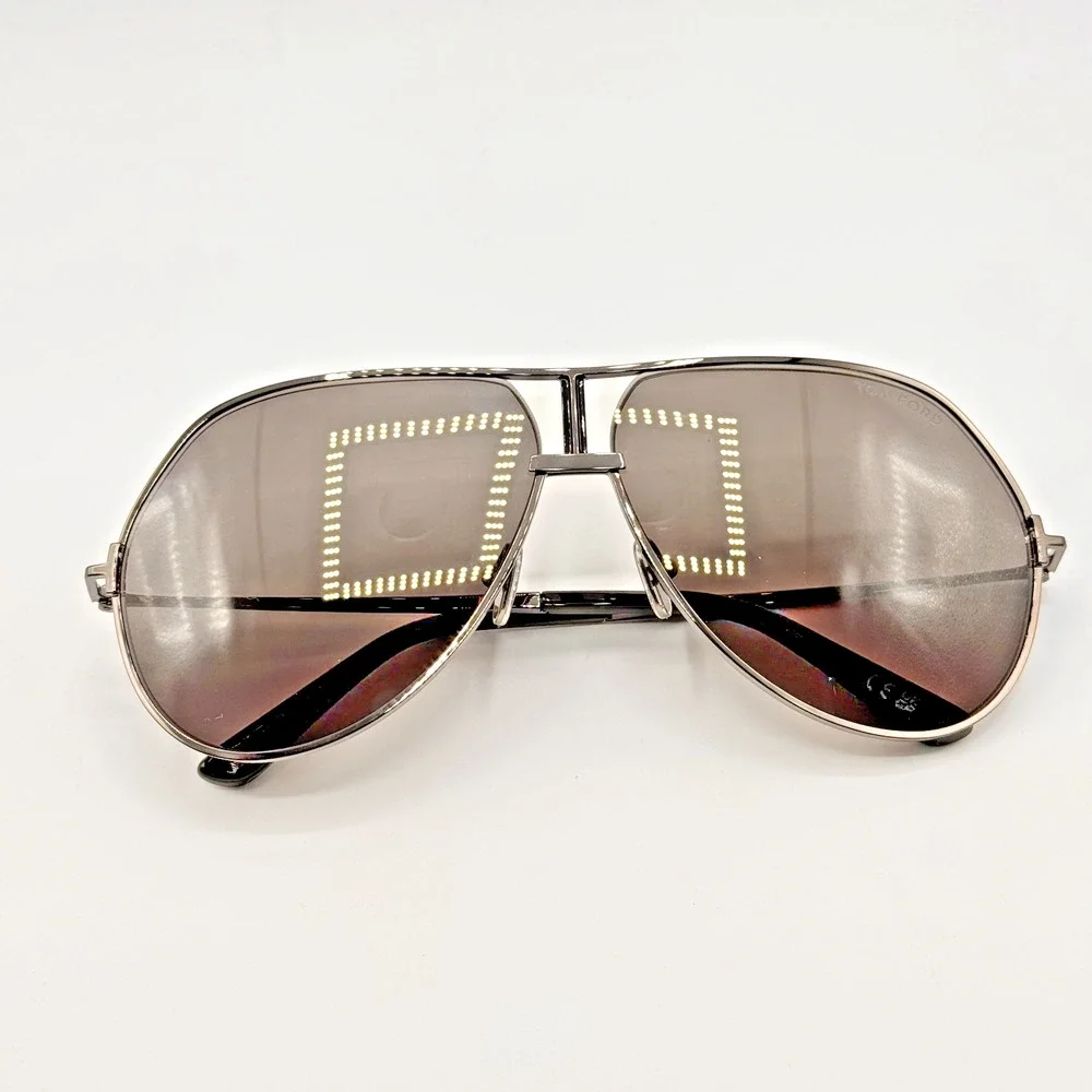 Tom Ford Sunglasses Rickie-02 TF1281 08A Gunmetal Aviator Frame Gray Lens 63mm